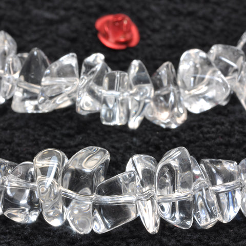 YesBeads Natural Rock Crystal clear quartz  smooth pebble chip beads wholesale gemstone jewelry making 15"