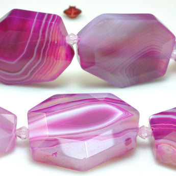 YesBeads Red Banded Agate faceted nugget beads gemstone wholesale jewelry making 15"