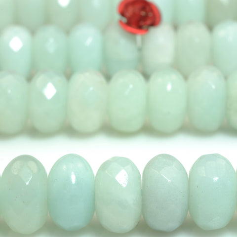 YesBeads Natural Amazonite faceted rondelle beads wholesale gemstone jewelry making 15"