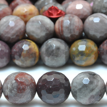 YesBeads Natural Fantasy Jasper faceted round loose beads rainbow gemstone wholesale jewelry making 15"