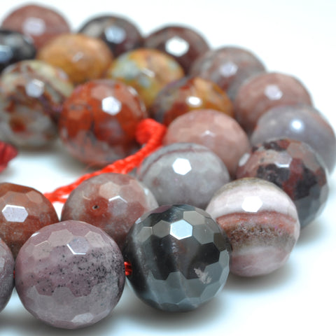 YesBeads Natural Fantasy Jasper faceted round loose beads rainbow gemstone wholesale jewelry making 15"