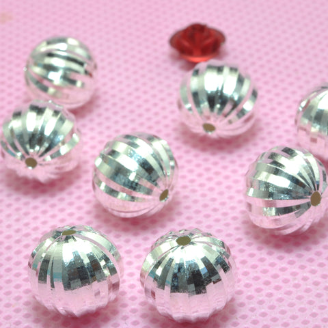 YesBeads 925 Sterling silver round spacers faceted loose round beads wholesale jewelry findings