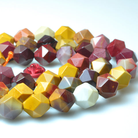 YesBeads Natural Mookaite Faceted Star Nugget beads wholesale gemstone jewelry making 15''