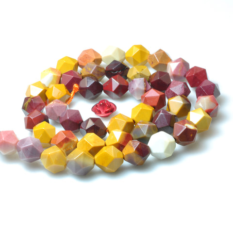 YesBeads Natural Mookaite Faceted Star Nugget beads wholesale gemstone jewelry making 15''