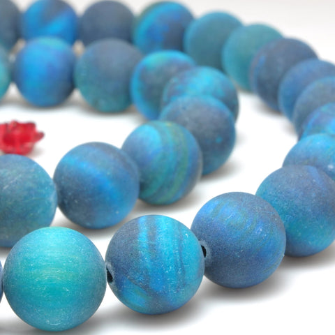 Blue tiger eye stone matte round loose beads wholesale gemstone for jewelry making bracelet necklace diy 6mm-12mm