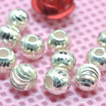 925 sterling silver handmake smooth round spacer loose beads wholesale jewelry findings