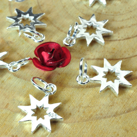 YesBeads 925 sterling silver Starburst charms silver star pendant charm earring jewelry findigns wholesale