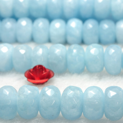 YesBeads Malaysia Jade faceted rondelle beads blue jade gemstone wholesale jewelry making