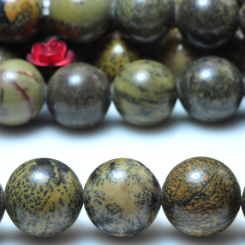 YesBeads Natural Artistic Jasper smooth round beads chohua jasper gemstone wholesale 15"