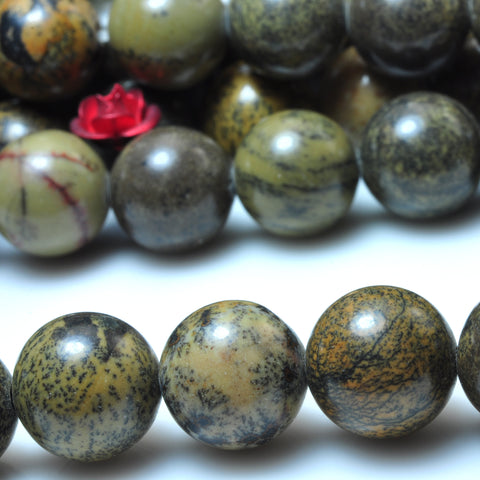 YesBeads Natural Artistic Jasper smooth round beads chohua jasper gemstone wholesale 15"