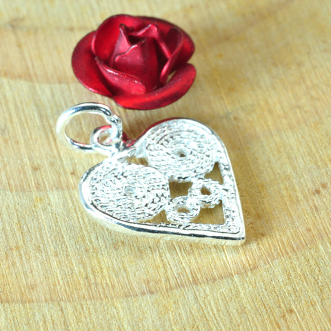 YesBeads 925 sterling silver heart charms pendant beads wholesale earring bracelet jewelry findings