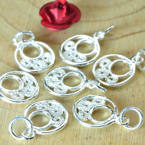 YesBeads 925 sterling silver circle rings charms pendant beads wholesale jewelry findings supplies