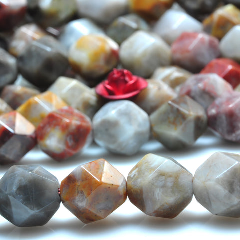 YesBeads Natural Gobi Agate star cut faceted nugget beads gemstone wholesale jewelry making 15"