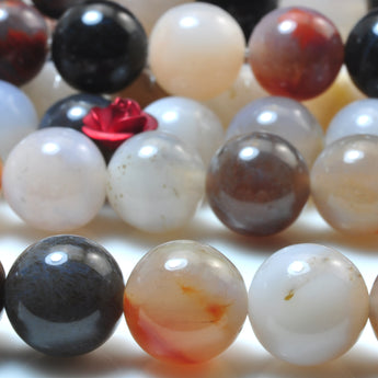YesBeads Natural Arizona Petrified Wood Agate smooth round beads gemstone 15"