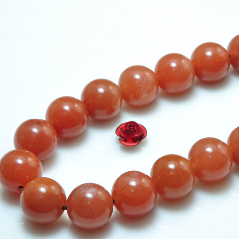 YesBeads Natural South Red Agate smooth round beads gemstone 8mm 10mm 15"