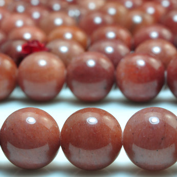 Natural Red Jade smooth round beads gemstone wholesale jewelry 15"
