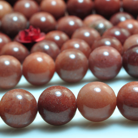 Natural Red Jade smooth round beads gemstone wholesale jewelry 15"