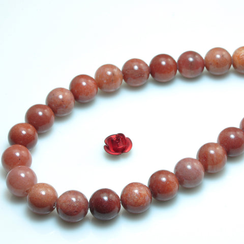 Natural Red Jade smooth round beads gemstone wholesale jewelry 15"
