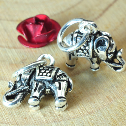 YesBeads 925 sterling silver Elephant charm vintage silver pendant beads wholesale jewelry findings