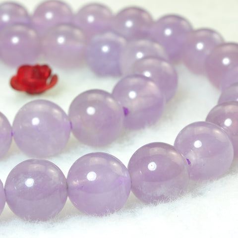 YesBeads Natural Brazil Purple Jade AA grade smooth round beads gemstone 15"