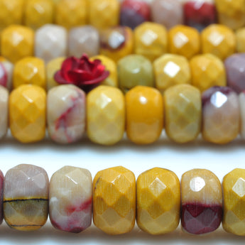Natural Mookaite gemstone faceted rondelle beads wholesale jewelry making bracelet necklace diy