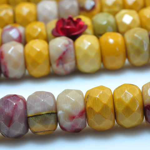 Natural Mookaite gemstone faceted rondelle beads wholesale jewelry making bracelet necklace diy