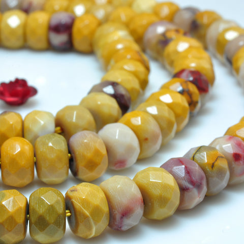 Natural Mookaite gemstone faceted rondelle beads wholesale jewelry making bracelet necklace diy