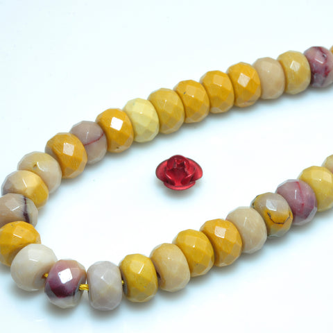 YesBeads Natural Mookaite gemstone faceted rondelle beads wholesale jewelry 15"