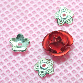 YesBeads 925 Sterling silver flower bead caps silver spacer beads wholesale jewelry findings