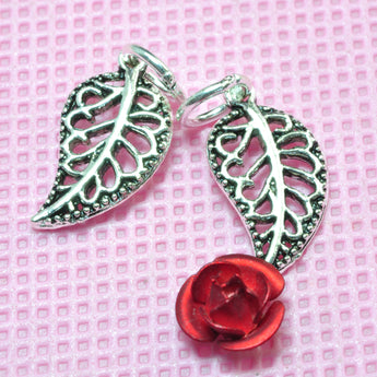 925 sterling silver vintage leaf charms pendant beads wholesale jewelry findings supplies