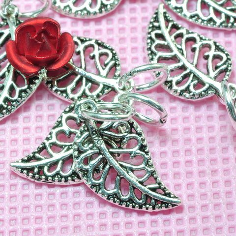 925 sterling silver vintage leaf charms pendant beads wholesale jewelry findings supplies