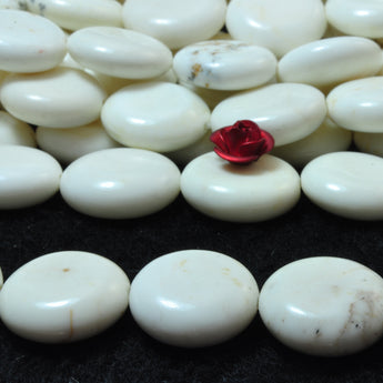 YesBeads White Turquoise smooth coin beads gemstone wholesale jewelry 15"