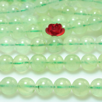 Natural Green Prehnite smooth round beads gemstone wholesale jewelry making 6mm