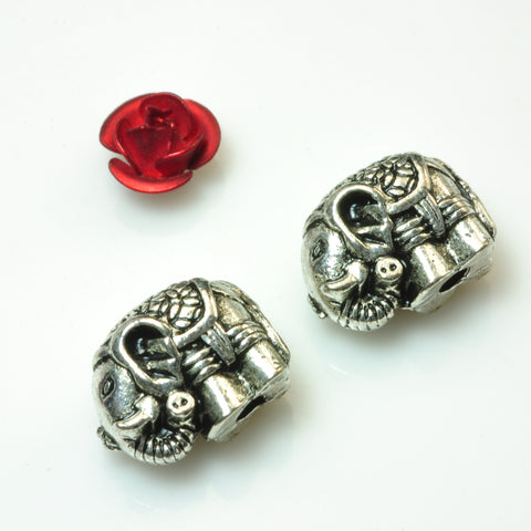 YesBeads Electroplated Elephant metal spacer connetor beads wholesale jewelry findings supplies