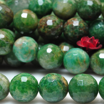 natural green African jade faceted round beads gemstone wholesale jewelry making bracelet necklace diy