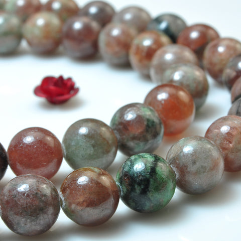 YesBeads Natural Kasgar Garnet smooth round loose beads gemstone wholesale jewelry making  bracelet design 15"