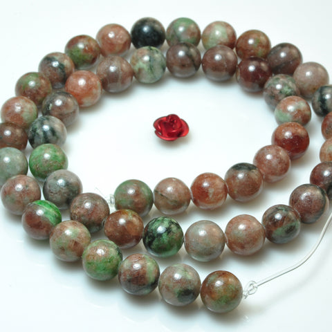 YesBeads Natural Kasgar Garnet smooth round loose beads gemstone wholesale jewelry making  bracelet design 15"