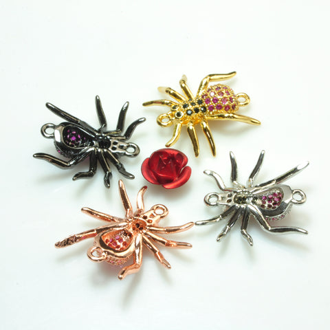 YesBeads Spider Connectors CZ pave electroplated copper spacer charm beads jewelry findings wholesale