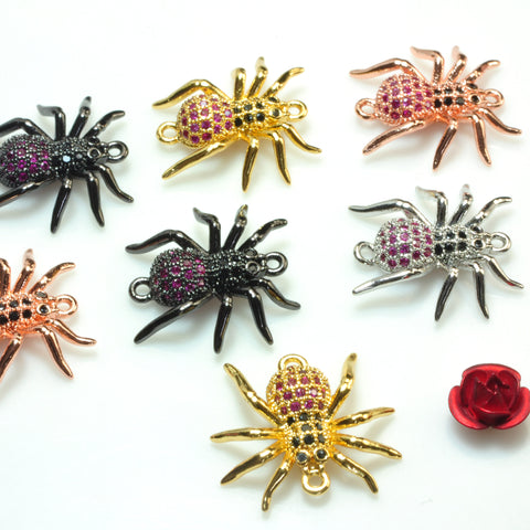 YesBeads Spider Connectors CZ pave electroplated copper spacer charm beads jewelry findings wholesale