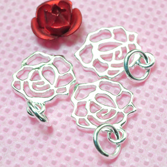 YesBeads 925 sterling silver flower charms pendant beads wholesale earring bracelet jewelry findings