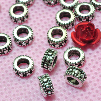 YesBeads 925 sterling silver spacers vintage silver wheel tube beads spacer wholesale jewelry findings