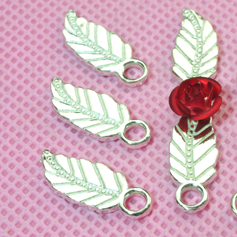 925 sterling silver leaf charms handmade jewelry carve pendant beads wholesale jewelry findings