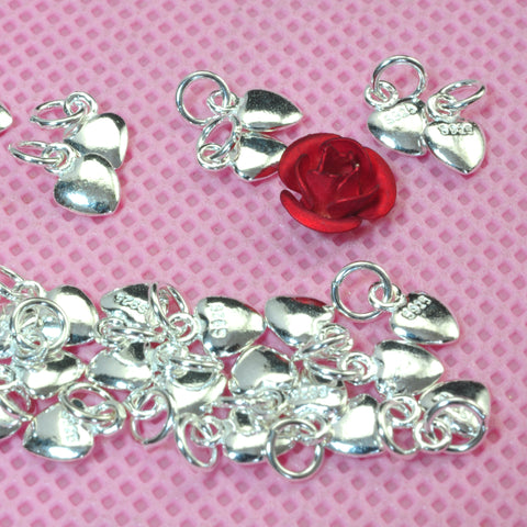 YesBeads 925 sterling silber tiny heart charms silver heart pendant charm beads wholesale jewelry findings