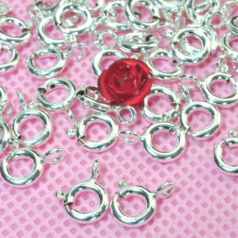 YesBeads 925 Sterling Silver Spring Ring Clasp smooth beads wholesale findings jewelry supplies