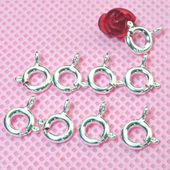 YesBeads 925 Sterling Silver Spring Ring Clasp smooth beads wholesale findings jewelry supplies