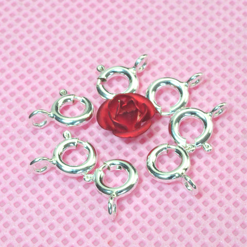 YesBeads 925 Sterling Silver Spring Ring Clasp smooth beads wholesale findings jewelry supplies