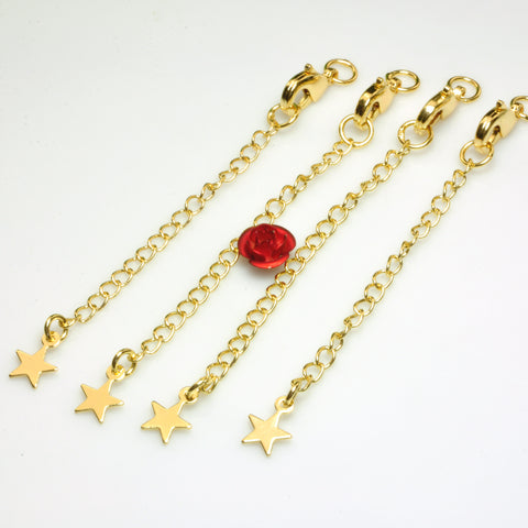 YesBeads Gold plated extender chain with lobster clasp copper adjustable chain wholesale findings