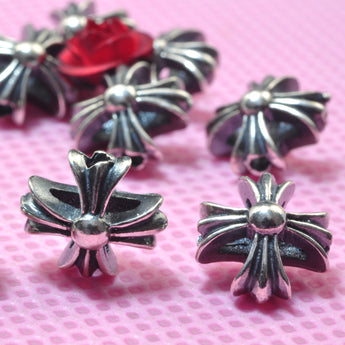 YesBeads 925 sterling silver vintage flower cross spacer connector beads wholesale jewelry findings