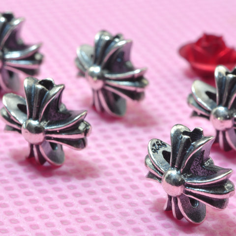 YesBeads 925 sterling silver vintage flower cross spacer connector beads wholesale jewelry findings