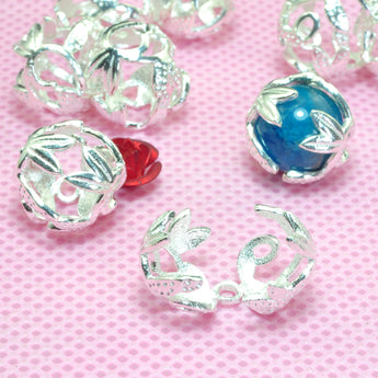 YesBeads 925 Sterling silver flower bead caps silver spacer beads wholesale findings